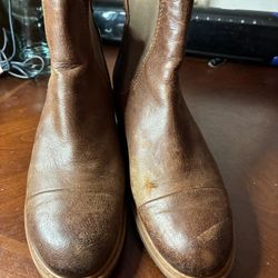 Timberland Women's Brown Leather Chelsea Boots Low Heel Pull On Size 9 