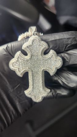 Diamond Cross Moissanite Chain