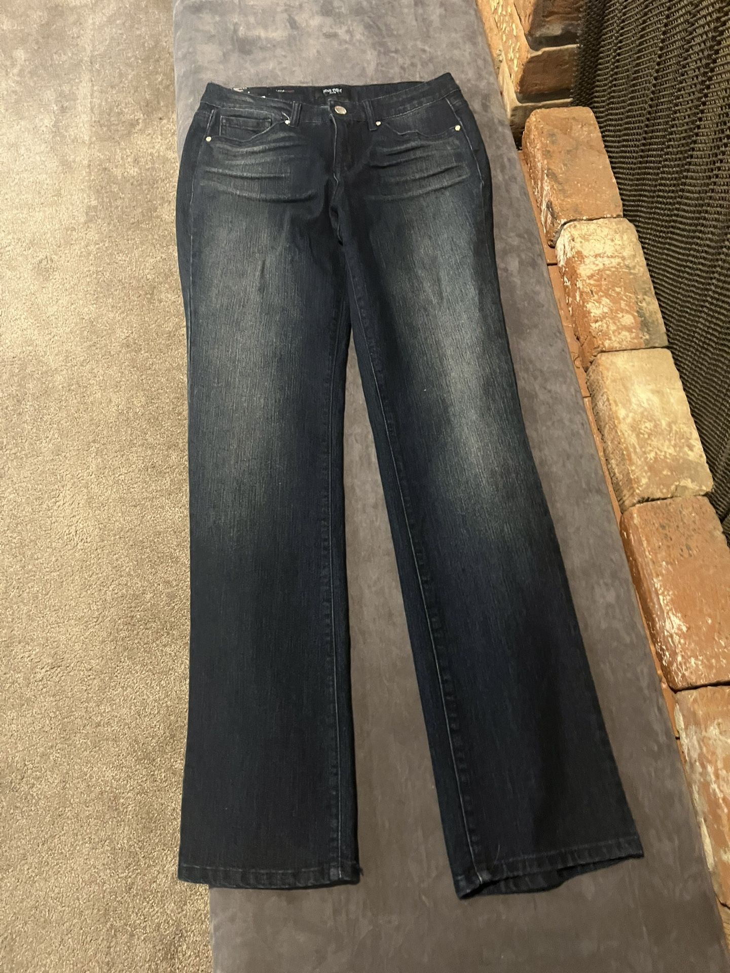 Brand New With Tags, Nine West Rosemary Low Rise Blinged Up Denim Jeans, Please Look At Pics
