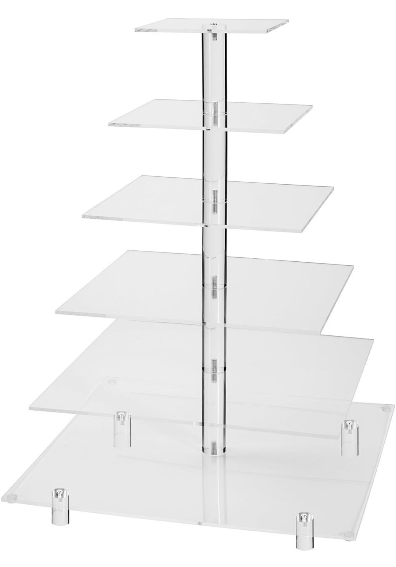 Wedding Party Square Cupcake Stand-Cake Stand-Cupcake Tower-Dessert Display Stand - 6 Tier-Acrylic