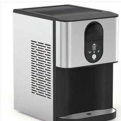 10.63 in. 44 lbs. Countertop or Portable Nugget/Pebble Ice Maker in Stainless Steel Silver