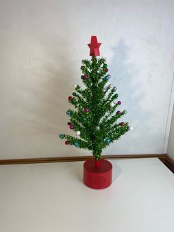 Rotating Light Up Tinsel Tree