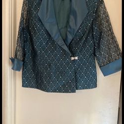 R&M Richard Women Dress Blouse BEUTIFUL Green Color Size 14