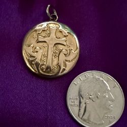 Gold Filled Antique Cross Locket