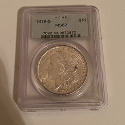 1879s Morgan Silver Dollar Pcgs 62