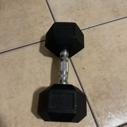 Rubber 30lb Dumbbell 