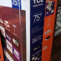 Tcl Roku 4k Smart, Onn Roku Smart TV 4k 75 Pulgadas Nueva En 2 for Sale in  Houston, TX - OfferUp