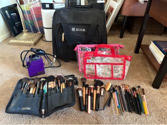 Pro Zuca Rolling Bag with Full Makeup Brush set