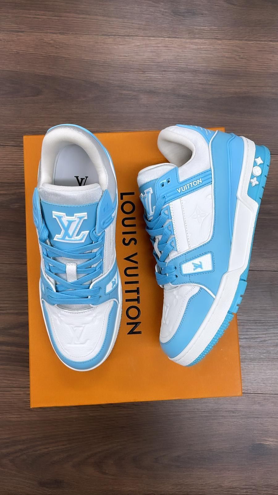 Louis Vuitton Trainer Low (White Sky Blue for Sale in West New York, NJ -  OfferUp