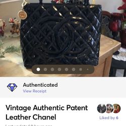 100% Vintage CHANEL Patented Leather Double C Tote Bag