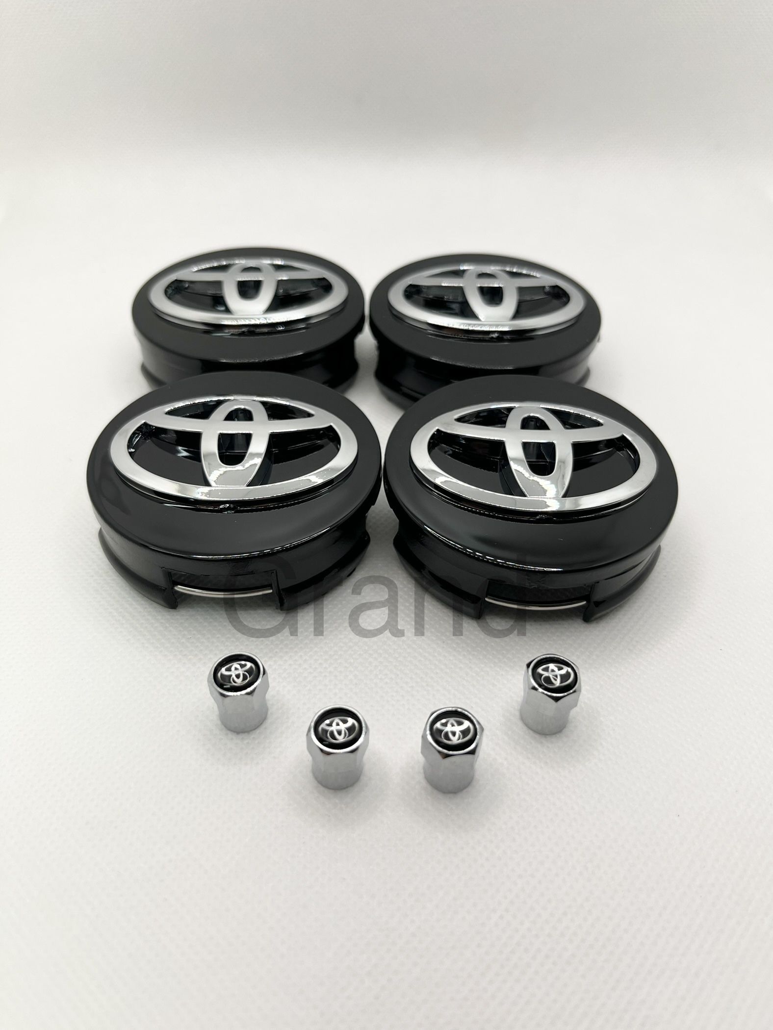 Set Of 8 Toyota Center Caps & Air Caps In Black 62mm Camry Avalon Corolla 