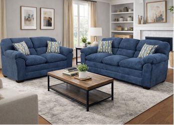 NEW VENUS, INDIGO SOFA AND LOVESEAT SET WITH FREE DELIVERY PAY UPON ARRIVAL