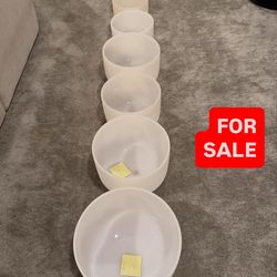 Quartz Crystal Singing Bowl Set Of 7 With Bags