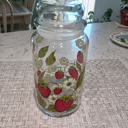 Vintage Anchor Hockin;g  " Berries In Bloom" Canister