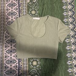Green Crop Top