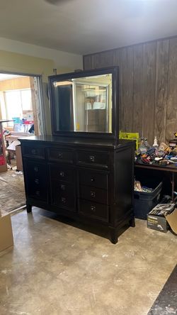 Solid Wood Black Dresser