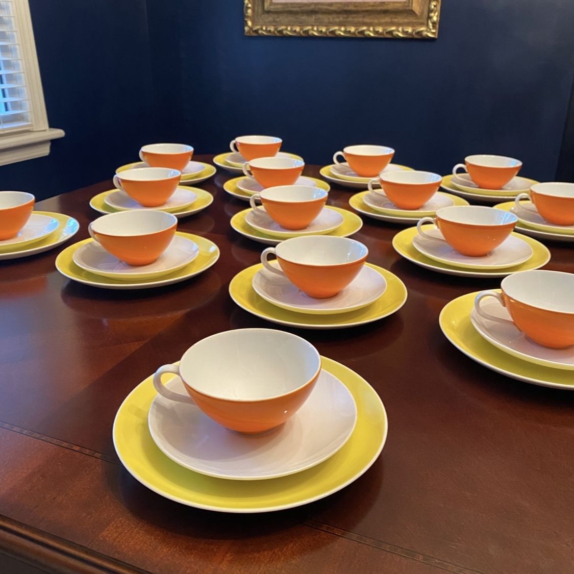 Vibrant Mid-Century Modern Cup & Plate Set