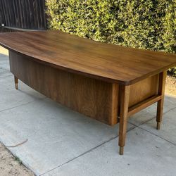 Vintage 1960s Danish Modern Executive Desk – Restored – 8 ft