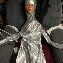 Silver Glove Bodysuit Costume 