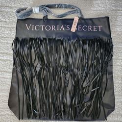 Victoria Secret Faux Leather Fringe Tote Bag