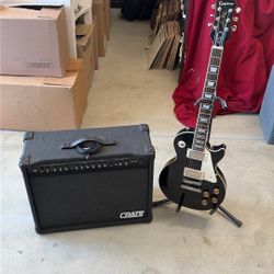 Crate amp And Epiphone Les Paul Electric Guitar 