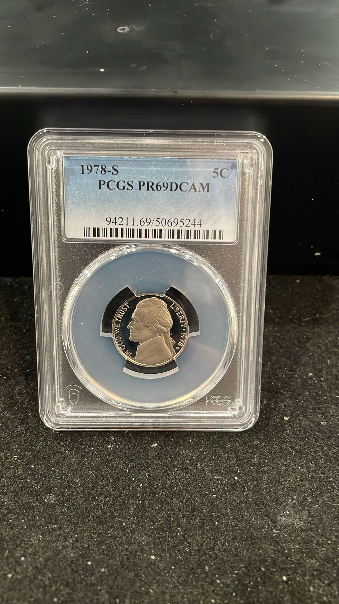 1978 S Gem Proof Jefferson Nickel Graded At PR69 With A Deep Cameo E-15