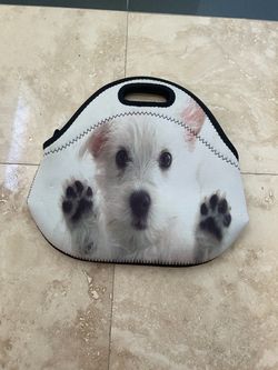 iCOLOR “Lovely Dog” Soft Insulated Neoprene Lunch Bag LIKE NEW Puppy Print