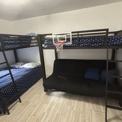 2 Bunk Beds + Mattresses 