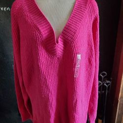 XXL Fuchsia Top Sweater New