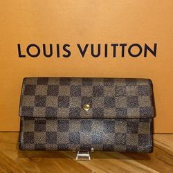 Unused Louis Vuitton Damier Ebéne Long Continental Wallet 