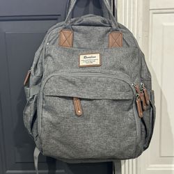 Gray Backpack Diaper Bag (Rewalino)