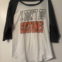 Lol Vintage I Don’t Do Costumes Baseball 3/4 Sleeve T-shirt Halloween Juniors XL