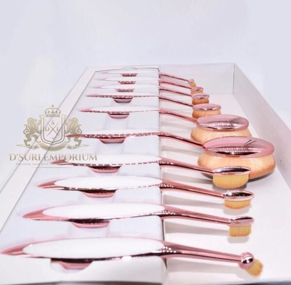Oval Makeup brush set - RoseGold D’ Suri