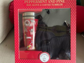 New Black Hat, Glove & Coffee Tumbler Set