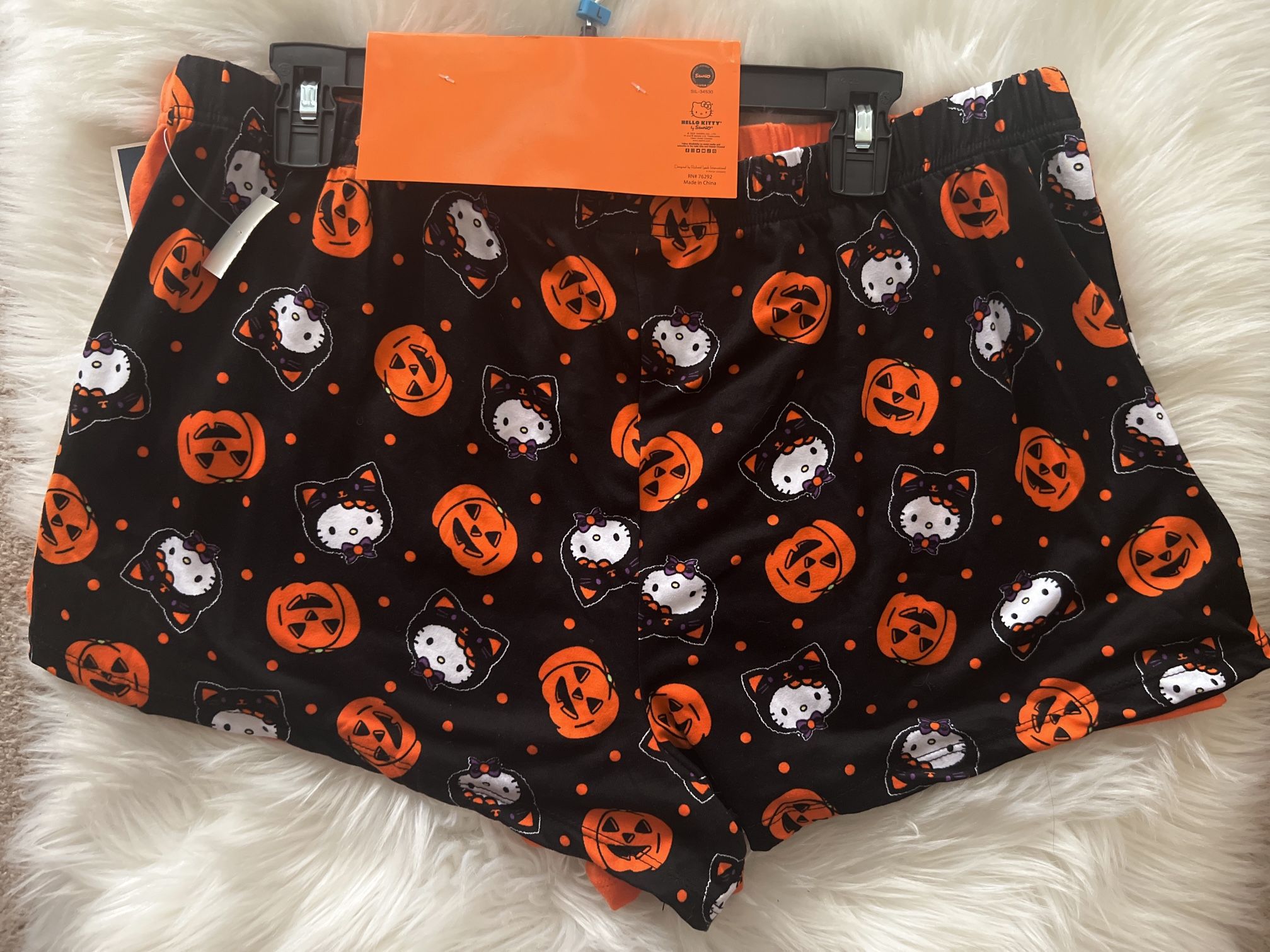 Hello Kitty Halloween Sleep Shorts Set Women's Sz XL. NEW