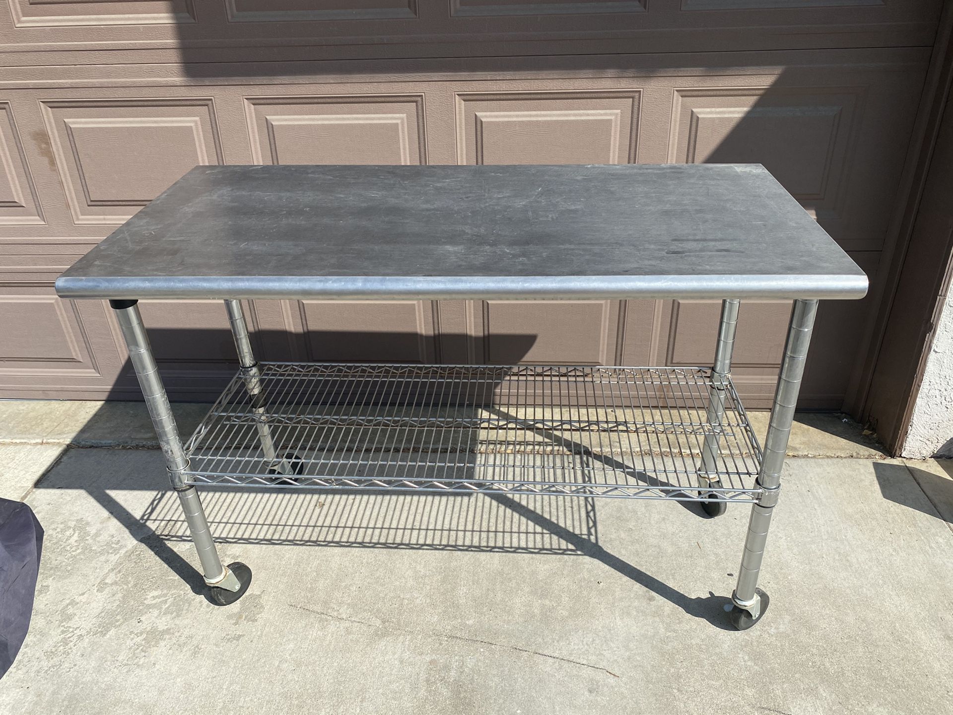 Stainless Steel Work Station with Wire Shelf