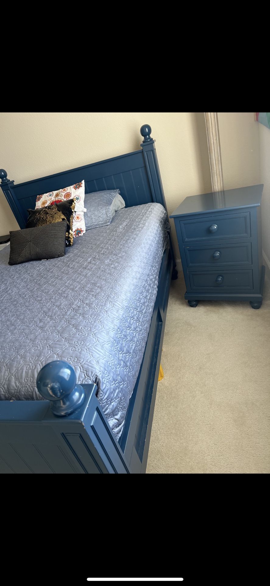 Full Bed, Desk, and Nightstand Set
