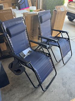 Zero Gravity Reclining Lounge Chairs Set of 2 $70