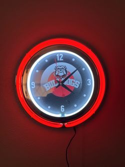 Georgia Bulldogs neon wall clock