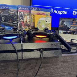 PlayStation 4 Console paquete completo Ps4 + 2 mando + 4 juegos y mas garantía 6 meses Play4 p4 PS4  play statation