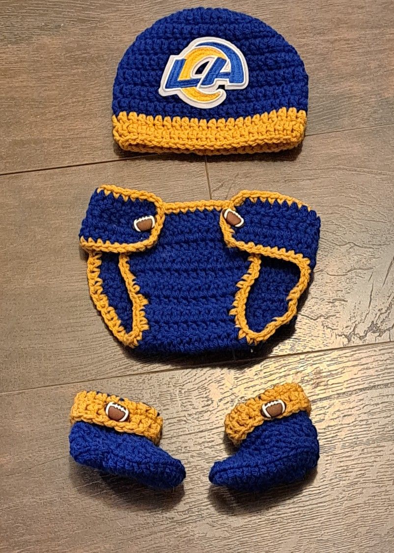 LA Rams Diaper Cover Set Photo Prop Newborn
