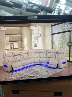 Furniture, living room, leather LED light