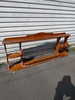 Walnut Vintage MCM Wooden Shelf
