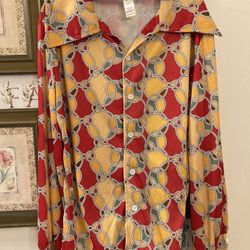 Men’s Size LARGE 60s 70s Hippie Costume Psychedelic Shirt Halloween 