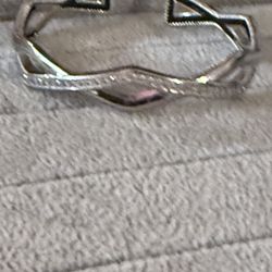 David Yurman Sterling Silver Diamond Cross Over Cuff