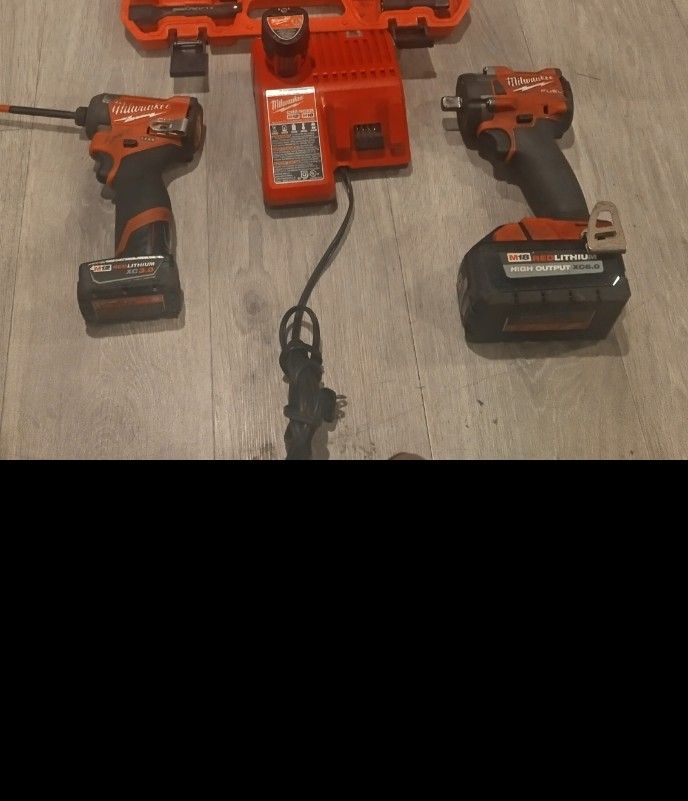 M 18 1/2 Drive Impact, M 12 1/8 Drive Impact Batteries And Dual Charger