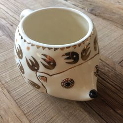 New Francesca’s Hedgehog  Cup With Fantastic Incription in Gold And Cream