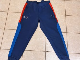 Puma BMW Motorsport Track Pants Mens XL Blue Red Joggers Athletic Sweatpants
