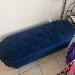 blue storage ottoman 