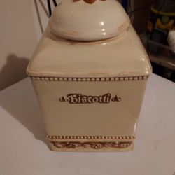 LARGE Italian BISCOTTI COOKIE Jar NEW MAKE OFFER